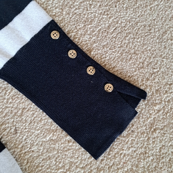 Nautica Jeans Striped Sweater Women's XS Navy Blue White Stripe Lightweight Knit - Picture 11 of 13